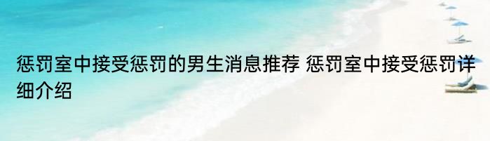 惩罚室中接受惩罚的男生消息推荐 惩罚室中接受惩罚详细介绍