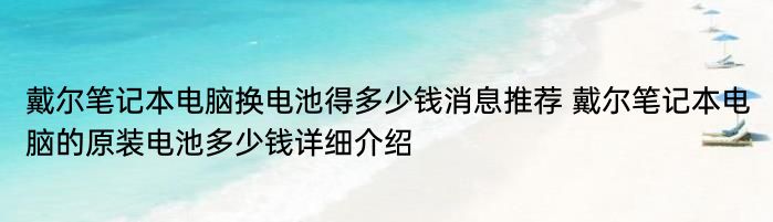 戴尔笔记本电脑换电池得多少钱消息推荐 戴尔笔记本电脑的原装电池多少钱详细介绍