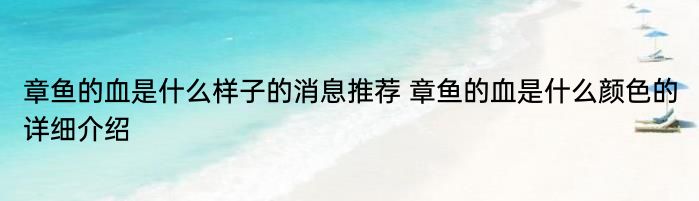 章鱼的血是什么样子的消息推荐 章鱼的血是什么颜色的详细介绍