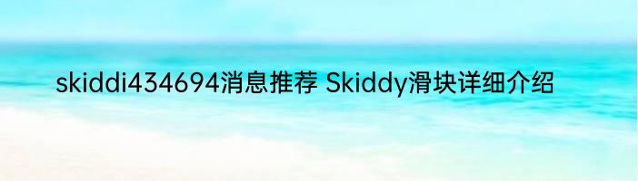 skiddi434694消息推荐 Skiddy滑块详细介绍