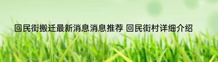 回民街搬迁最新消息消息推荐 回民街村详细介绍