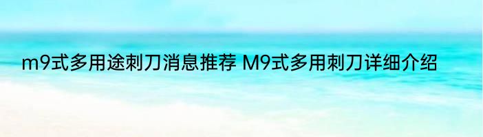 m9式多用途刺刀消息推荐 M9式多用刺刀详细介绍