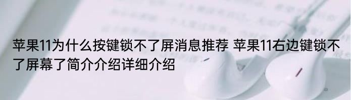 苹果11为什么按键锁不了屏消息推荐 苹果11右边键锁不了屏幕了简介介绍详细介绍