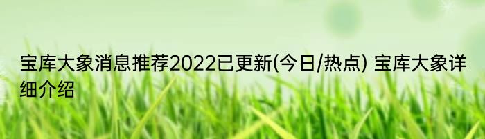 宝库大象消息推荐2022已更新(今日/热点) 宝库大象详细介绍