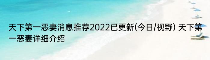 天下第一恶妻消息推荐2022已更新(今日/视野) 天下第一恶妻详细介绍