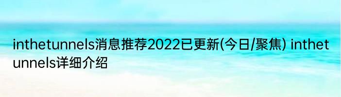 inthetunnels消息推荐2022已更新(今日/聚焦) inthetunnels详细介绍