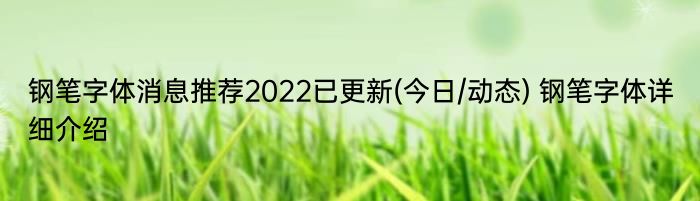 钢笔字体消息推荐2022已更新(今日/动态) 钢笔字体详细介绍