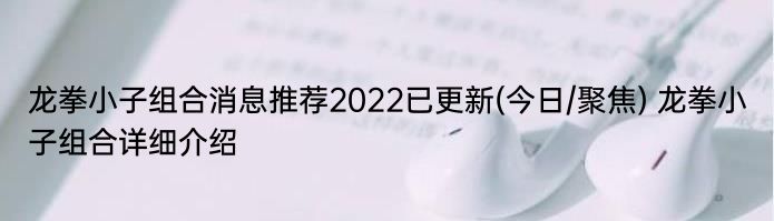 龙拳小子组合消息推荐2022已更新(今日/聚焦) 龙拳小子组合详细介绍