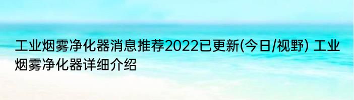 工业烟雾净化器消息推荐2022已更新(今日/视野) 工业烟雾净化器详细介绍