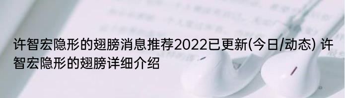 许智宏隐形的翅膀消息推荐2022已更新(今日/动态) 许智宏隐形的翅膀详细介绍