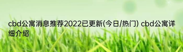 cbd公寓消息推荐2022已更新(今日/热门) cbd公寓详细介绍