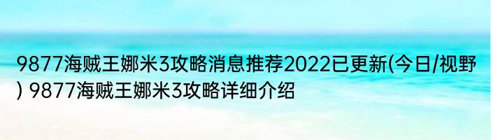 9877海贼王娜米3攻略消息推荐2022已更新(今日/视野) 9877海贼王娜米3攻略详细介绍