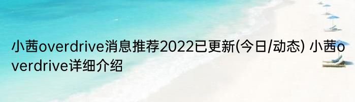 小茜overdrive消息推荐2022已更新(今日/动态) 小茜overdrive详细介绍