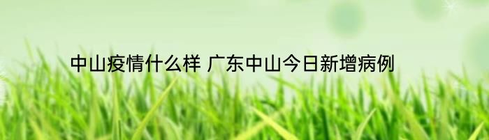 中山疫情什么样 广东中山今日新增病例