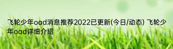 飞轮少年oad消息推荐2022已更新(今日/动态) 飞轮少年oad详细介绍