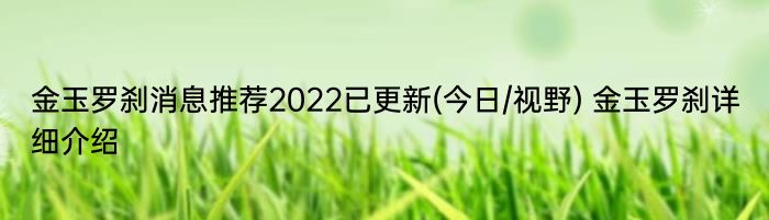 金玉罗刹消息推荐2022已更新(今日/视野) 金玉罗刹详细介绍